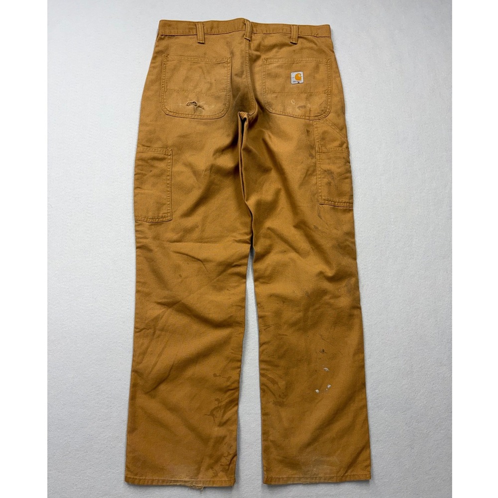 Carhartt Work Pants Mens 34x31 Brown Duck Canvas Carpenter Distressed Y2K